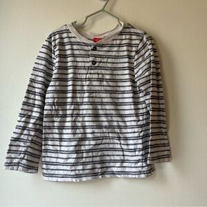🌼 5/$20 Joe Fresh Boys Striped Henley Long Sleeve Shirt Size 5 Toddler Cotton